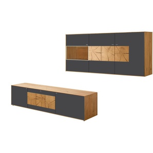 HARTMANN Wohnwand   Caya ¦ grau ¦ Maße (cm): B: 338 H: 172 T: 49