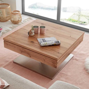 Wohnzimmer Tisch mit schwenkbarer Tischplatte Eichefarben