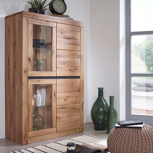 Wohnzimmer Vitrinenschrank aus Wildeiche Massivholz Zerreiche Massivholz