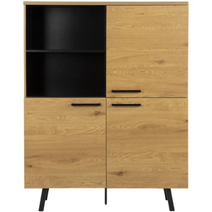 Wohnzimmerschrank Glas Vitrinenschrank Vitrine Schrank Kommode Sideboard schwarz