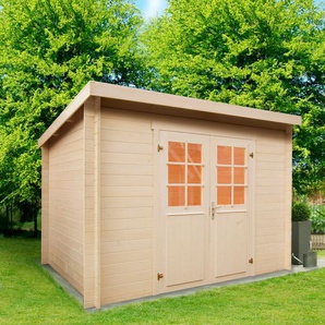 Gartenhaus WOLFF Gent A Gartenhäuser Gr. ohne Fußboden, ohne Dacheindeckung, beige (natur) Gartenhäuser aus Holz