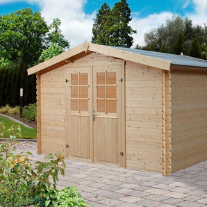 Gartenhaus WOLFF Paris C Gartenhäuser Gr. ohne Fußboden, ohne Dacheindeckung, beige (natur) Gartenhäuser aus Holz