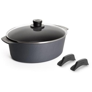 Woll Bräter Diamond Lite, Schwarz, Metall, 6 L, oval, 31x26x11 cm, backofengeeignet,backofengeeignet, kratzfest, antihaftbeschichtet, Kochen, Töpfe, Bräter