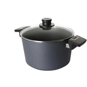 WOLL Gusstopf mit Deckel Diamond Lite ¦ schwarz ¦ Aluminium-Guss ¦ Maße (cm): H: 13,5 Ø: 24