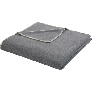 Wolldecke BIEDERLACK Arezzo Stripe Wohndecken Gr. B/L: 150 cm x 200 cm, grau (grey) Wolldecken