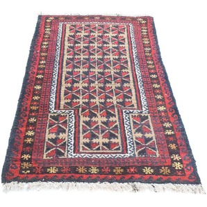Wollteppich Belutsch Teppich handgeknüpft blau, morgenland, rechteckig, Höhe: 10 mm, handgeknüpft