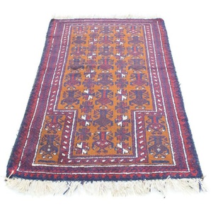 Wollteppich Belutsch Teppich handgeknüpft orange, morgenland, rechteckig, Höhe: 11 mm, handgeknüpft