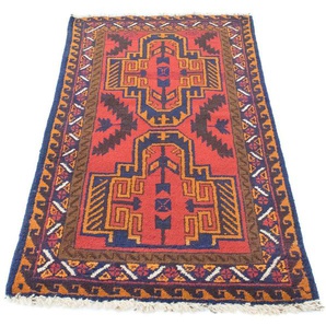 Wollteppich Belutsch Teppich handgeknüpft rot, morgenland, rechteckig, Höhe: 14 mm, handgeknüpft