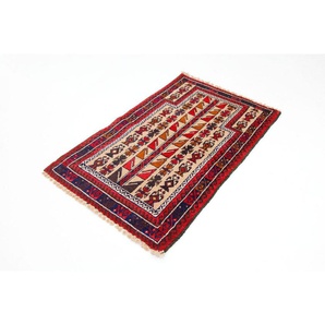 Wollteppich Belutsch Teppich handgeknüpft rot, morgenland, rechteckig, Höhe: 8 mm, handgeknüpft