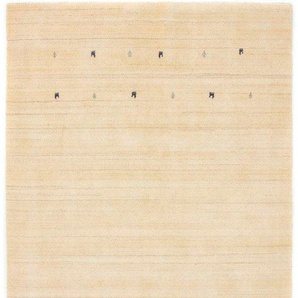 Wollteppich CARPETFINE Gabbeh Uni Teppiche Gr. B/L: 120 cm x 170 cm, 15 mm, 1 St., weiß Orientalische Muster reine Wolle, handgewebt, Gabbeh Loom Tiermotiv, auch als Läufer