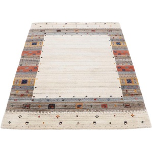 Wollteppich CARPETFINE Gabbeh Vida Teppiche Gr. B/L: 240 cm x 340 cm, 15 mm, 1 St., beige Gabbeh-Teppiche reine Wolle, weicher Flor, auch als Läufer erhältlich