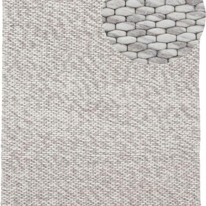 Wollteppich CARPETFINE Sina Teppiche Gr. B/L: 200 cm x 290 cm, 14 mm, 1 St., braun (hellbraun) Esszimmerteppiche Handweb Teppich, reine Wolle, meliert, handgewebt, weich & kuschelig