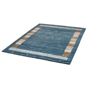 Wollteppich DEKOWE Bradley Teppiche Gr. B/L: 140 cm x 200 cm, 14 mm, 1 St., blau (jeans) Orientalische Muster