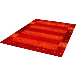 Wollteppich DEKOWE Samia Teppiche Gr. B/L: 240 cm x 340 cm, 15 mm, 1 St., rot Gabbeh-Teppiche reine Wolle, Gabbeh Design, handgeknüpft, mit Bordüre