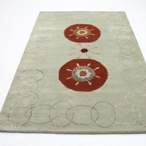Wollteppich Designer Teppich handgetuftet silber, morgenland, rechteckig, Höhe: 18 mm