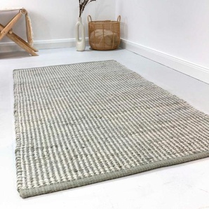 Wollteppich ESPRIT Gobi Teppiche Gr. B/L: 130 cm x 190 cm, 10 mm, 1 St., grau Juteteppiche nachhaltiger Naturfaserteppich aus Jute und Wolle, handgewebt