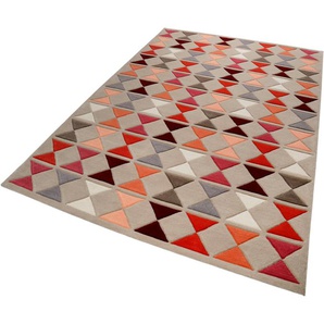 Wollteppich ESPRIT Mahan Teppiche Gr. B/L: 70 cm x 140 cm, 10 mm, 1 St., rot Esszimmerteppiche