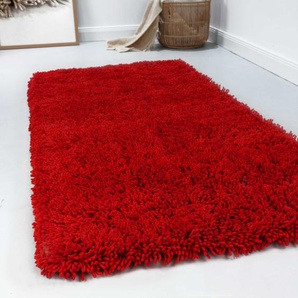 Wollteppich ESPRIT Seattle Shag Teppiche Gr. B/L: 200 cm x 300 cm, 50 mm, 1 St., rot Esszimmerteppiche Shaggy, flauschig aus Schurwolle, pflegeleicht, Wohn-, Schlafzimmer