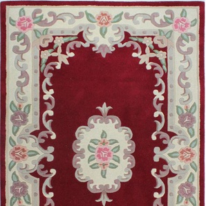 Wollteppich FLAIR RUGS Aubusson Teppiche Gr. B/L: 120 cm x 180 cm, 10 mm, 1 St., rot Esszimmerteppiche