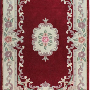 Wollteppich FLAIR RUGS Aubusson Teppiche Gr. B/L: 150 cm x 240 cm, 10 mm, 1 St., rot Schurwollteppiche