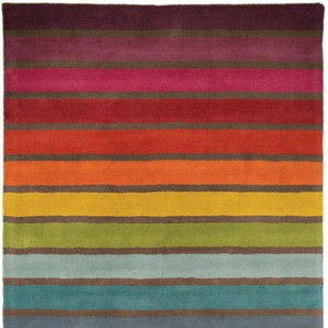 Wollteppich FLAIR RUGS Candy Teppiche Gr. B/L: 120 cm x 170 cm, 10 mm, 1 St., bunt (multi) Esszimmerteppiche aus 100% Wolle, Design mit Streifen, mehrfarbig gemustert,