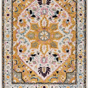 Wollteppich FLAIR RUGS Dhalia Teppiche Gr. B/L: 120 cm x 170 cm, 10 mm, 1 St., gelb Orientalische Muster