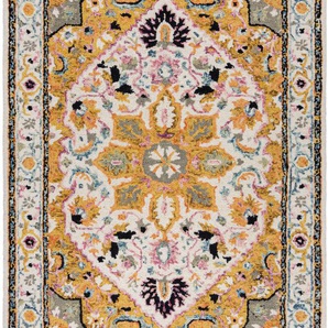 Wollteppich FLAIR RUGS Dhalia Teppiche Gr. B/L: 200 cm x 290 cm, 10 mm, 1 St., gelb Orientalische Muster