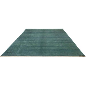 Wollteppich Gabbeh Teppich handgeknüpft grün, morgenland, rechteckig, Höhe: 18 mm, handgeknüpft