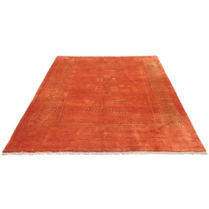 Wollteppich Gabbeh Teppich handgeknüpft rost, morgenland, rechteckig, Höhe: 18 mm, handgeknüpft
