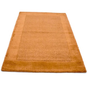 Wollteppich Gabbeh Teppich handgetuftet orange, morgenland, rechteckig, Höhe: 14 mm, Kurzflor