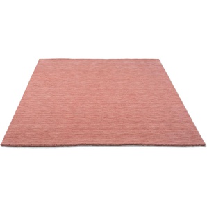 Wollteppich HOME AFFAIRE Karchau Teppiche Gr. B/L: 140 cm x 200 cm, 13 mm, 1 St., rosa (rose) Schurwollteppiche Handweb Teppich, meliert, reine Wolle, handgewebt, brilliante Farben