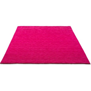 Wollteppich HOME AFFAIRE Karchau Teppiche Gr. B/L: 170 cm x 240 cm, 13 mm, 1 St., pink Esszimmerteppiche Handweb Teppich, meliert, reine Wolle, handgewebt, brilliante Farben