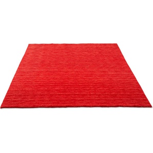 Wollteppich HOME AFFAIRE Karchau Teppiche Gr. B/L: 170 cm x 240 cm, 13 mm, 1 St., rot Esszimmerteppiche Handweb Teppich, meliert, reine Wolle, handgewebt, brilliante Farben