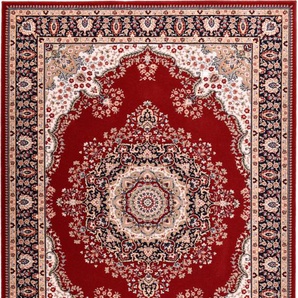 Wollteppich HOME AFFAIRE Oriental D3 Teppiche Gr. B/L: 133 cm x 190 cm, 10 mm, 1 St., rot Orientalische Muster reine Wolle, Orient-Optik, Wohnzimmer