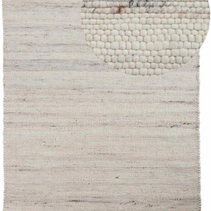 Wollteppich HOME AFFAIRE Passau Handwebteppich Teppiche Gr. B/L: 160 cm x 230 cm, 10 mm, 1 St., beige (creme) Schurwollteppiche Naturfaser, Wolle, handgewebter Wendeteppich, Schlafzimmer, Wohnzimmer