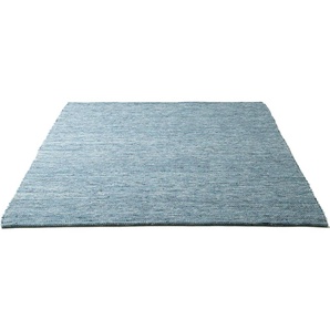 Wollteppich HOME AFFAIRE Pirker Teppiche Gr. B/L: 120 cm x 180 cm, 12 mm, 1 St., blau Schurwollteppiche Wendeteppich, meliert, reine Wolle, handgewebt, Scandi, Wohnzimmer