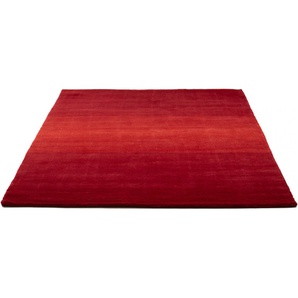 Wollteppich HOME AFFAIRE Violetta Teppiche Gr. B/L: 140 cm x 200 cm, 14 mm, 1 St., rot Esszimmerteppiche reine Wolle, handgewebt, weiche Haptik