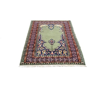 Wollteppich Isfahan Teppich handgeknüpft grün, morgenland, rechteckig, Höhe: 6 mm, handgeknüpft