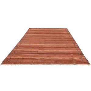 Wollteppich Kelim Fars Teppich handgewebt braun, morgenland, rechteckig, Höhe: 6 mm, Kurzflor