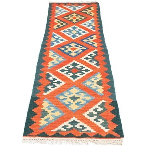 Wollteppich Kelim Fars Teppich handgewebt orange, morgenland, rechteckig, Höhe: 4 mm, Kurzflor