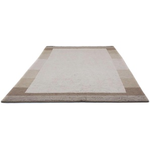 Wollteppich Loribaft Teppich handgewebt silber, morgenland, rechteckig, Höhe: 12 mm, Kurzflor