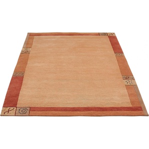 Wollteppich LUXOR LIVING India Teppiche Gr. B/L: 170 cm x 240 cm, 20 mm, 1 St., orange (terra) Designer-Teppich Knüpfteppich Schurwollteppich Teppich Schurwollteppiche Teppiche
