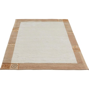 Wollteppich LUXOR LIVING India Teppiche Gr. B/L: 200 cm x 300 cm, 20 mm, 1 St., beige Designer-Teppich Knüpfteppich Schurwollteppich Teppich Schurwollteppiche Teppiche
