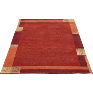 Wollteppich LUXOR LIVING India Teppiche Gr. B/L: 200 cm x 300 cm, 20 mm, 1 St., rot Designer-Teppich Knüpfteppich Schurwollteppich Teppich Schurwollteppiche Teppiche