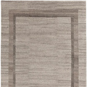 Wollteppich LUXOR LIVING Lethbridge Teppiche Gr. B/L: 120 cm x 180 cm, 11 mm, 1 St., beige Esszimmerteppiche reine Wolle, handgeknüpft, mit Bordüre, Wohnzimmer