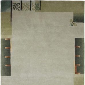 Wollteppich LUXOR LIVING Patana Spezial Teppiche Gr. B/L: 120 cm x 180 cm, 12 mm, 1 St., braun (linden) Schurwollteppiche Nepalteppich, reine Wolle, handgeknüpft, mit Bordüre