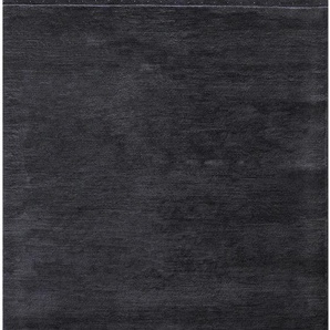 Wollteppich LUXOR STYLE Noblesse Teppiche Gr. B/L: 200 cm x 300 cm, 20 mm, 1 St., grau (anthrazit) Esszimmerteppiche reine Wolle, handgeknüpft, Wohnzimmer