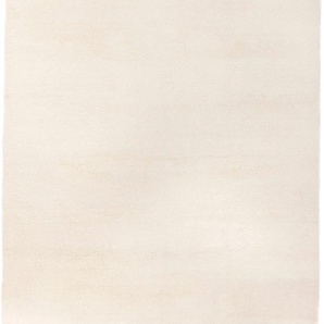 Wollteppich MORGENLAND Berber Teppich - Fluffy rechteckig Teppiche Gr. B/L: 140 cm x 200 cm, 25 mm, 2,8 m², 1 St., weiß Esszimmerteppiche handgeknüpft