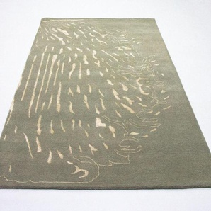 Wollteppich MORGENLAND Designer Teppich handgetuftet grün Teppiche Gr. B/L: 152 cm x 242 cm, 18 mm, 3,68 m², 1 St., grün Designerteppiche