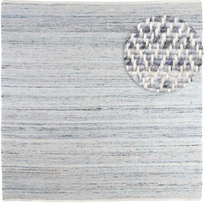 Wollteppich MORGENLAND Dream Teppiche Gr. B/L: 200 cm x 200 cm, 7 mm, 4 m², 1 St., blau (hellblau) Esszimmerteppiche